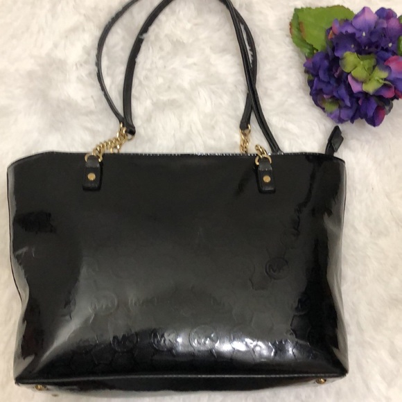 Michael Kors shiny black monogram bag - Picture 3 of 11